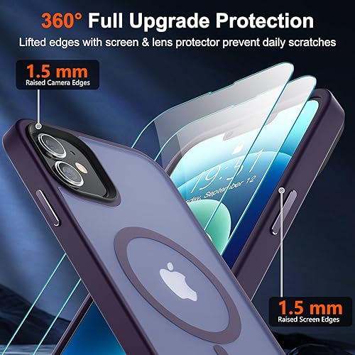 Miniatura 4 de SUPFINE Funda magnética para iPhone 12iPhone 12 Pro, compatible con MagSafe, protección contra caídas de grado militar de 10 pies, 2 protectores de