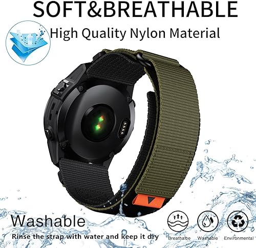 Miniatura 6 de Abanen Correas de reloj tácticas de nailon para Fenix 7X Fenix 6X Fenix 5X Enduro 2, ajuste rápido de 1.024 in, ajustable, resistente, correa de