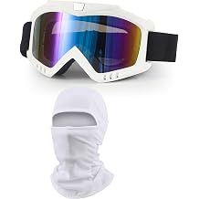 Dirt Bike Goggles with Balaclava Motorcycle ATV Riding Ski Motocross Windproof Dustproof Racing Glasses for Women Men