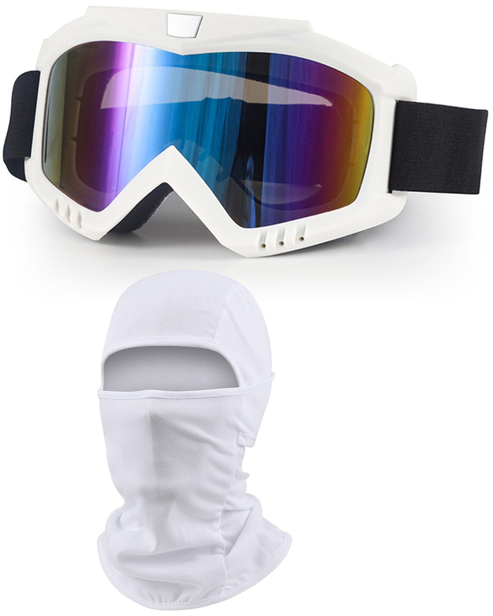 Dirt Bike Goggles with Balaclava Motorcycle ATV Riding Ski Motocross Windproof Dustproof Racing Glasses for Women Men