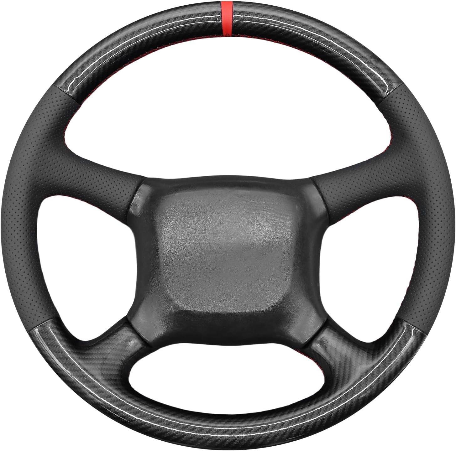 MEWANT Steering Wheel Cover Compatible with Chevy Silverado 1500/2500/3500 1999-2002/Astro/Blazer/C/K 1500 Series/Kodiak/S-10 S10/Suburban/Tahoe/GMC Sierra 1998-2002 Made of Carbon Fiber