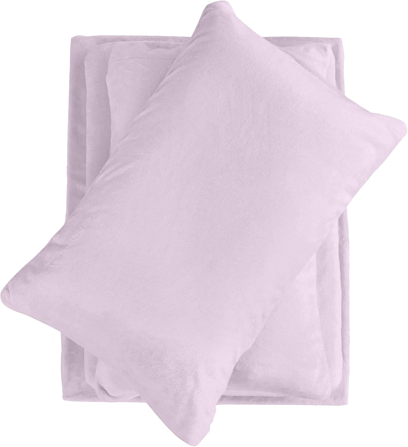 Softan Full Micro Fleece Sheets Set, 4-Piece Full Size Bed Sheet Set, Plush Velvet Fleece Sheet Set with 15" Deep Pocket Fitted Sheet, Flat Sheet, 2 Pillowcase, Soft and Warm, Lavender