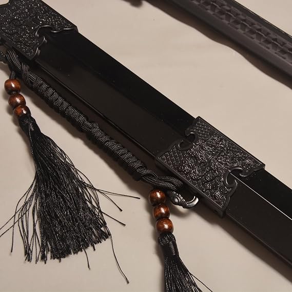 High Strength Polypropylen Plastic Sword Ancient Style Embroidery Spring Sword with Sheath for Practice and Training