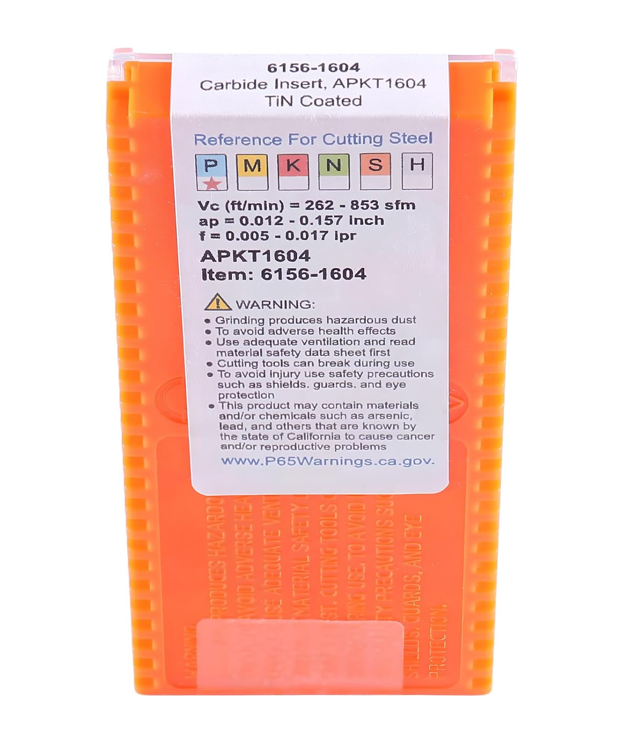 Accusize Industrial Tools APKT1604 TiN Coated Carbide Inserts for Machining Steel, 10 Pc Set, 0056-1604x10