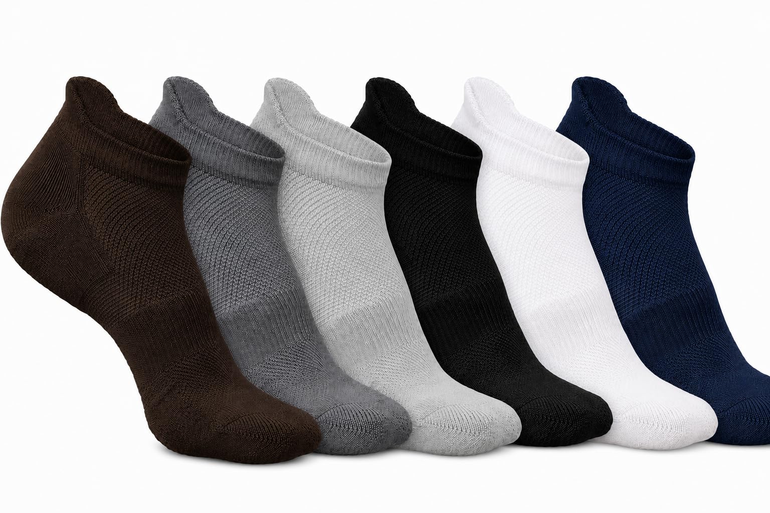pezas Ankle Length Socks for Men, Cotton, Free Size, Breathable, Padded Base, Multicolour, 6 Pairs-picture-29