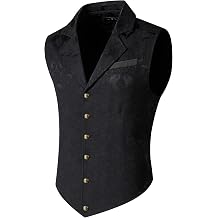 MAGE MALE Mens Victorian Suit Vest Steampunk Gothic Paisley Waistcoat