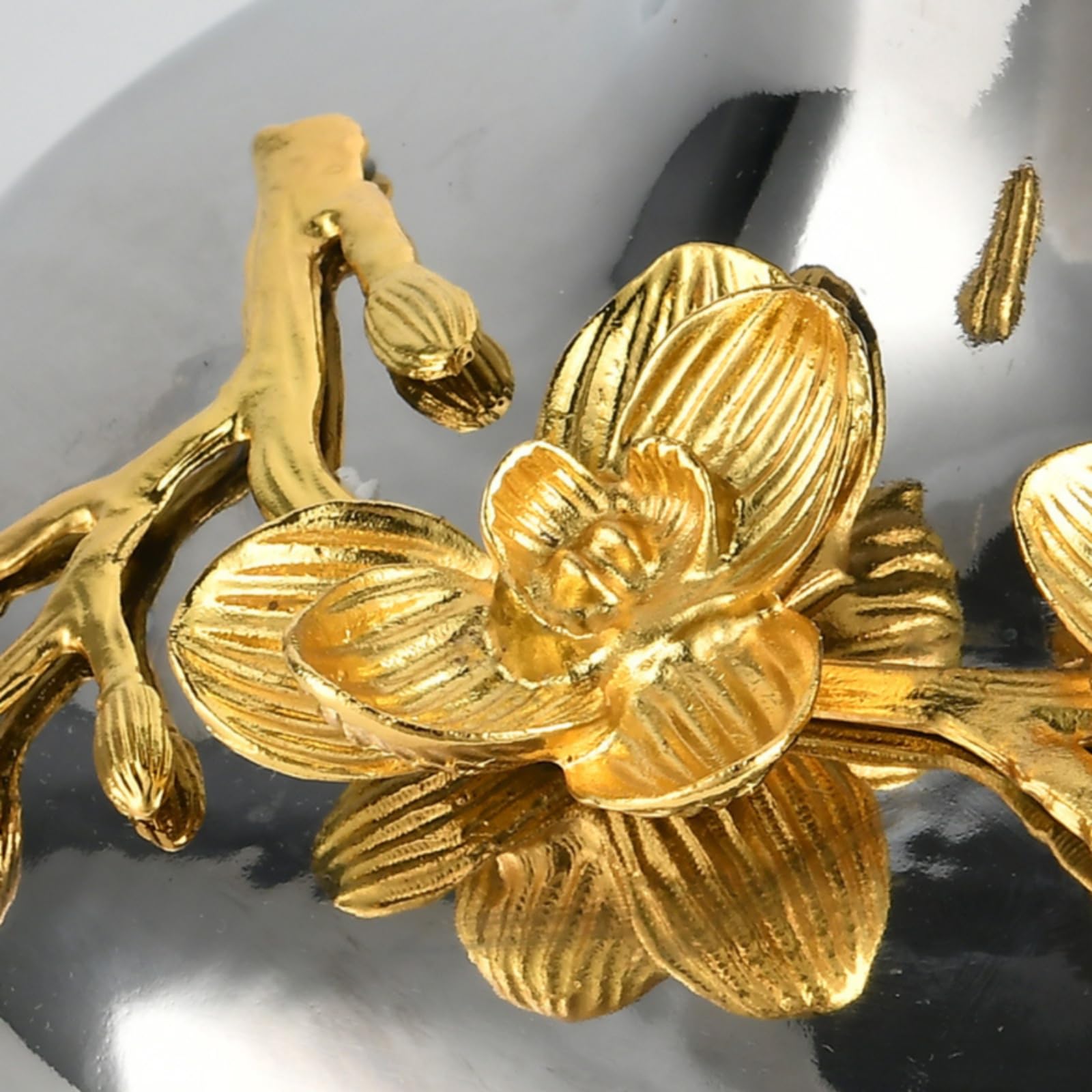 predolo Florero con Acabado Plateado Elegante Jarrón con Cuello Estrecho Dorado Jarrones para Mesa Centro