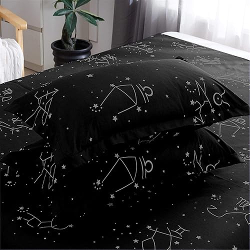 Miniatura 8 de ZHH E-COMMERCE Juego de funda de edredón King para niños, funda de edredón de constelación de 3 piezas (1 funda + 2 fundas de almohada), doble cara