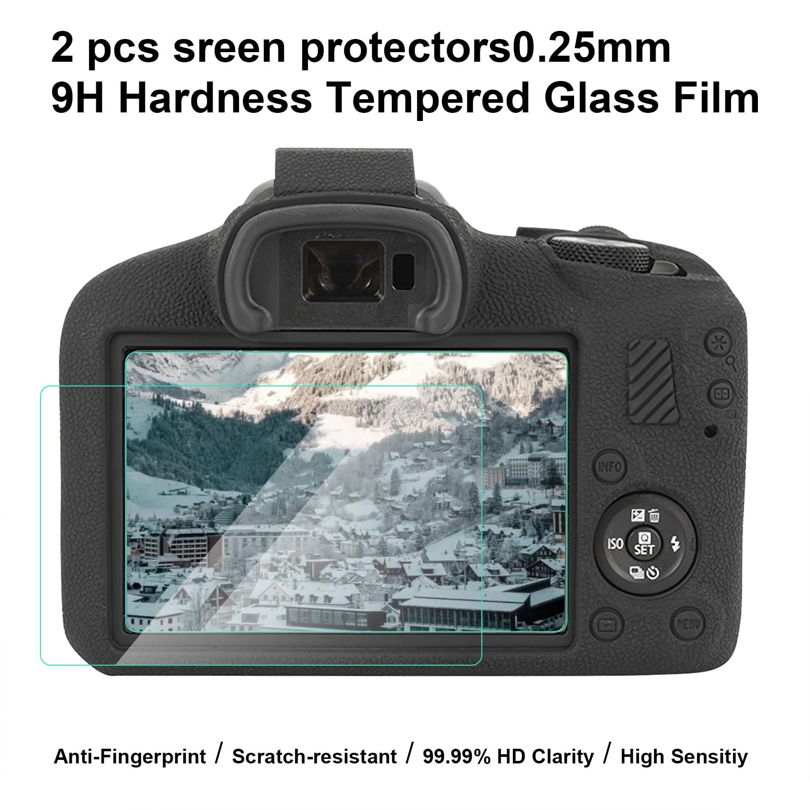 Custodia in silicone per Canon EOS R100 Custodia, accessori con 2 pellicole protettive per lo schermo, protezione dell'obiettivo rimovibile per fotocamera digitale Canon EOSR100