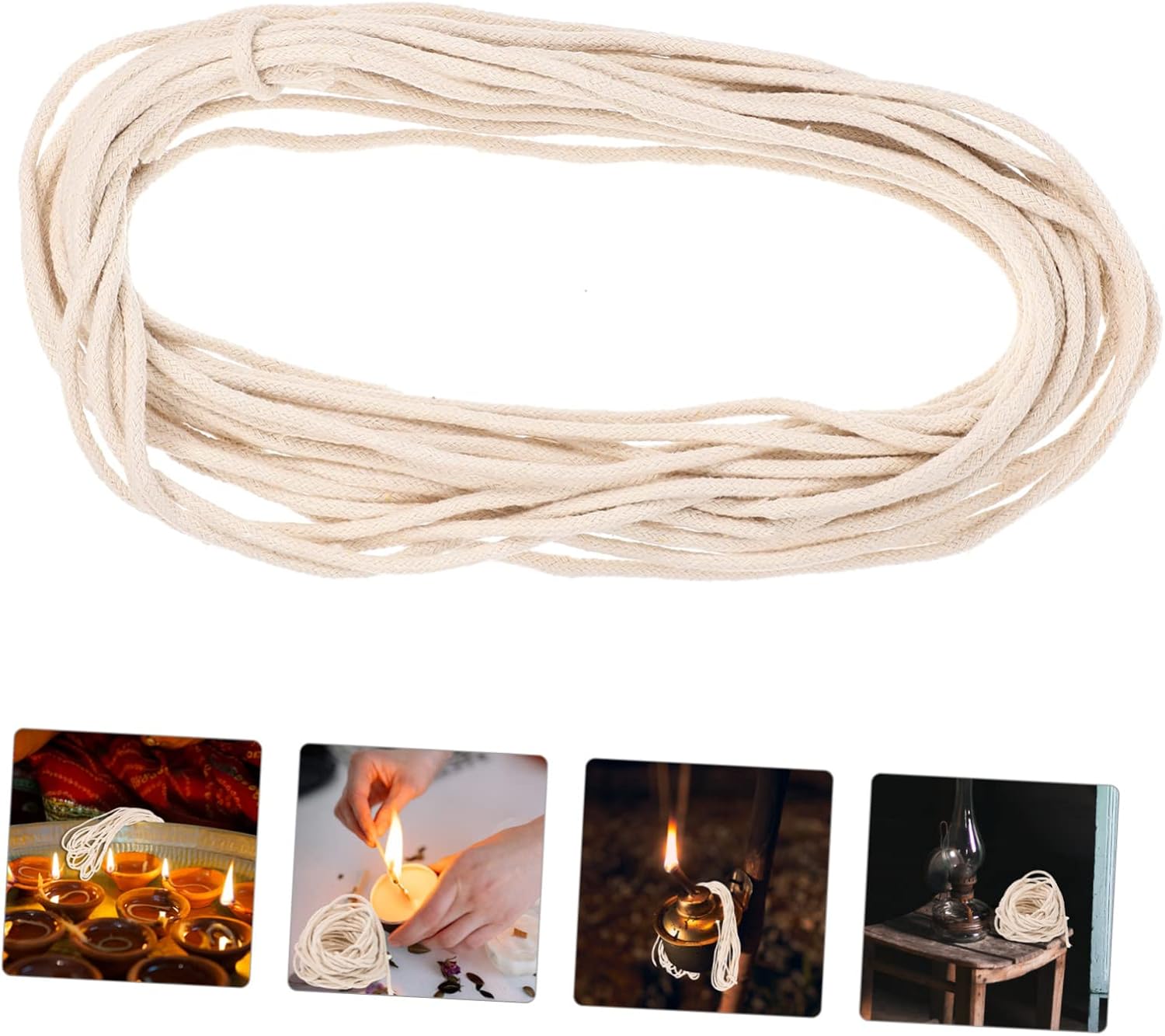 VOSAREA 2rolls Cotton Thread Lamp Wicks Cotton Wicks for Oil Lamps Candle Making Lanterns and Outdoor Lighting