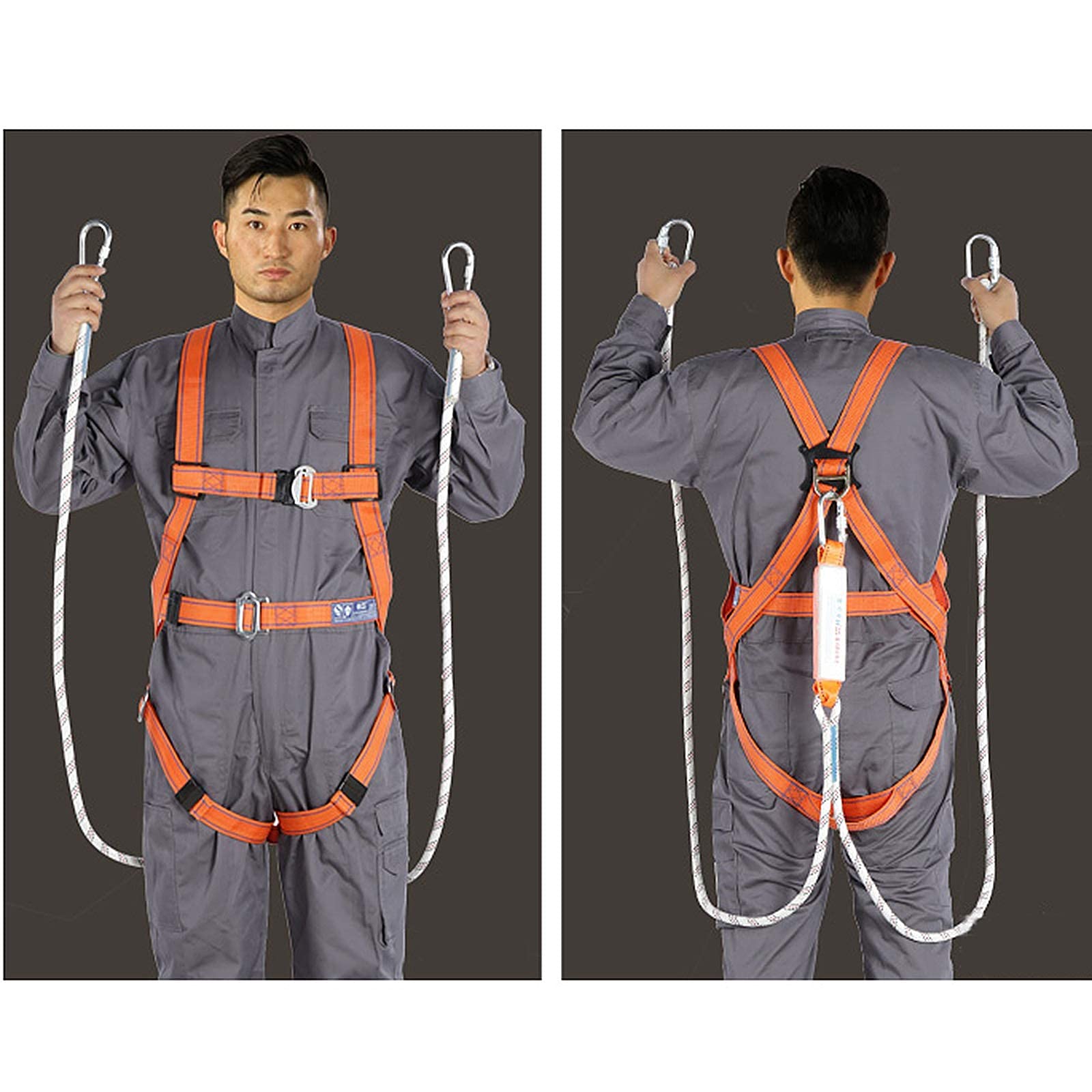 SwaYve Kits de Arnés de Seguridad, Cinturón de Seguridad para Trabajos Aéreos Protección Contra Caídas Arnés de Detención de Caídas Protección Personal Arnés de Seguridad para Construcción de Cuerpo C