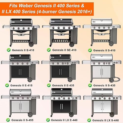 Miniatura 3 de 6789 Plancha de tamaño completo para parrillas de gas Weber GS4 Genesis II serie 400, inserto de parrilla superior plana con asas para parrilla de