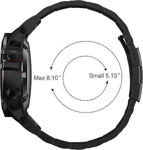 Vista 15 de Correa compatible con Fenix 8 de 2.008 in/Fenix 7X/Fenix 6X, banda de metal de titanio de 0.86 pulgadas, correa de repuesto de ajuste rápido