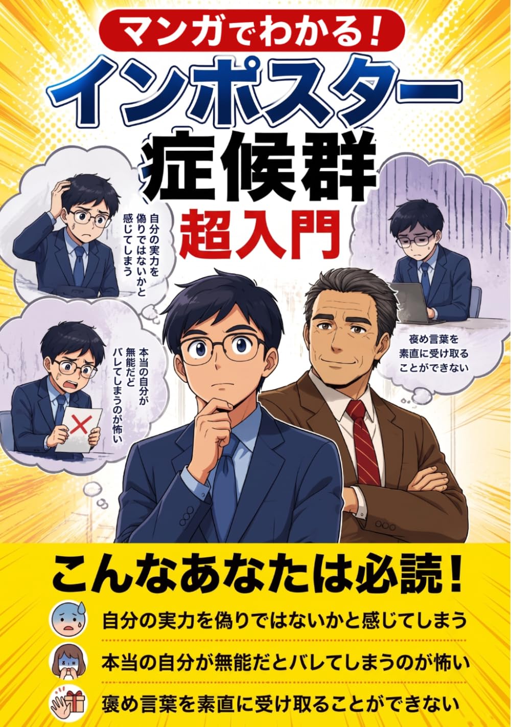インポスター症候群 超入門: マンガでわかる！ 自分の実力を偽りではないかと感じてしまう 本当の自分が無能だとバレてしまうのが怖い 褒め言葉を素直に受け取ることができない