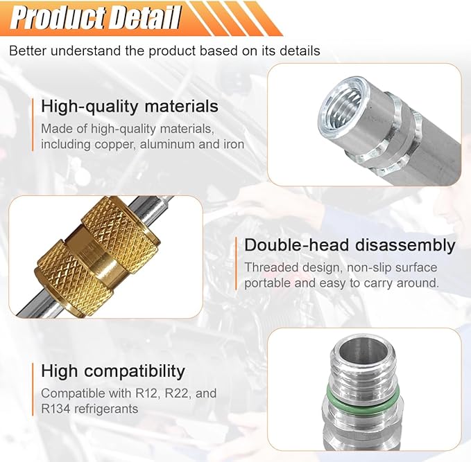 Kit de Válvulas para Aire Acondicionado de Auto 17 Piezas, R12 R134a miniatura 3