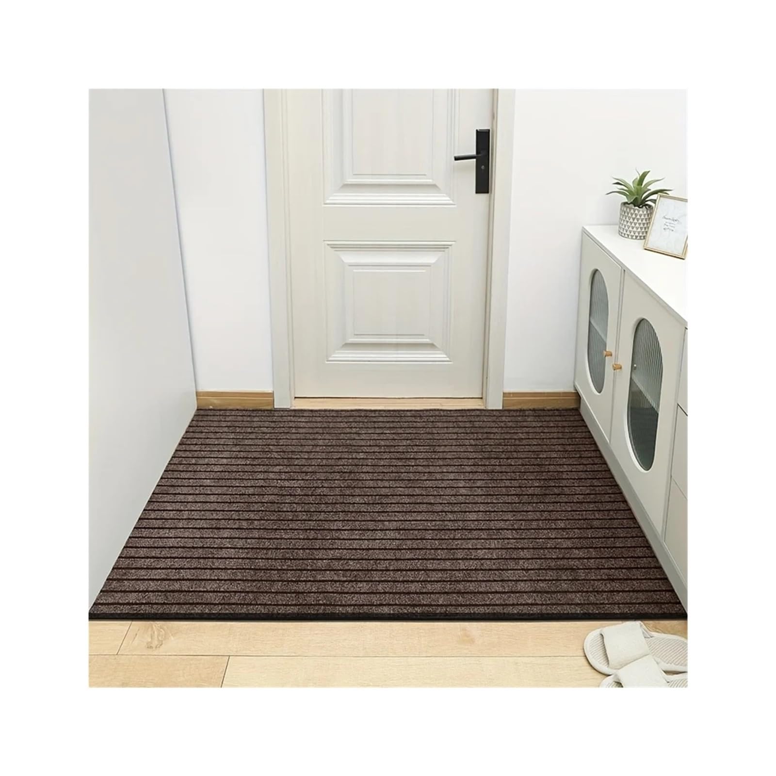 Tapis de couloir anti-salissure et antidérapant dark coffee