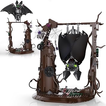 Vziimo Ideas Bat Animal Building Set, MOC Creative Bat Bird Model Kit Standing and Handstand, Collectible Home Office Decor Toy Gift for Teens Adults 14+ 839PCS
