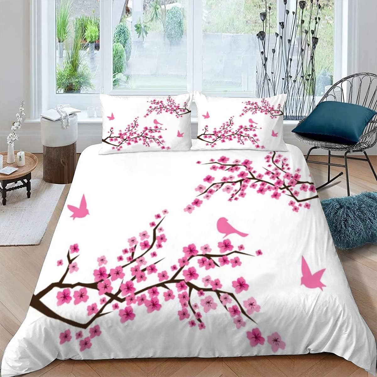 Housse de couette plante 240x220 cm en microfibre pour lit 2 personnes