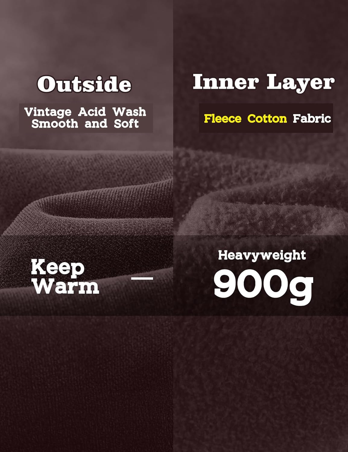 FAIABLE Mens Hoodies Oversized Unisex Acid Wash Hoodie Heavyweight Fleece Vintage Cotton Sweatshirt Men Women Streetwear