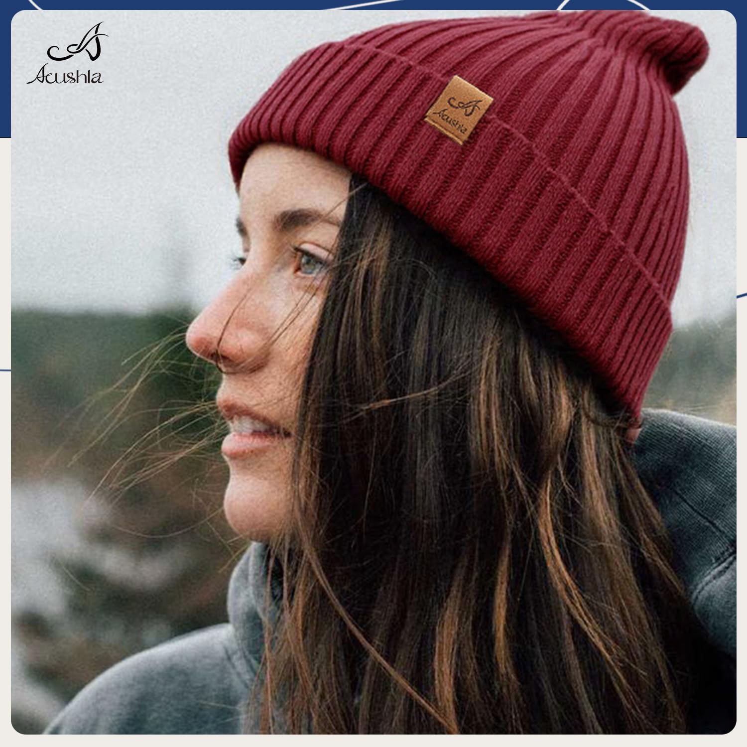 ACUSHLA Waterproof Windproof Cuff Beanie - Thick Fleece Lined Knit Winter Hat for Men & Women Warm Watch Cap for Cold Weather - Image 6