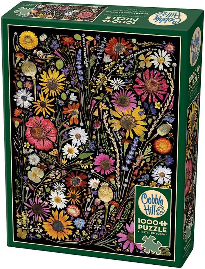 Cobble Hill 1000 Piece Puzzle - Flower Press: Happiness - Sample Poster Included