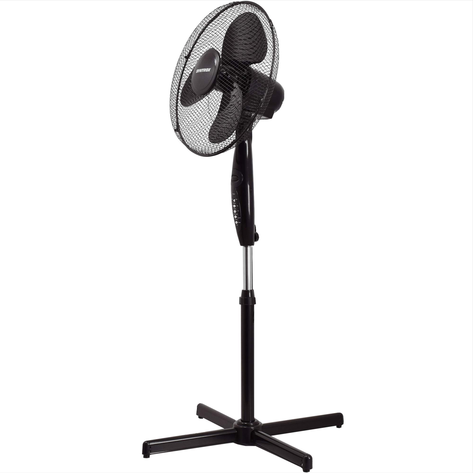 Syntrox Germany SVT-50W Ventilator mit Fernbedienung Oszillation Standventilator Windmaschine Axialventilator Lüfter