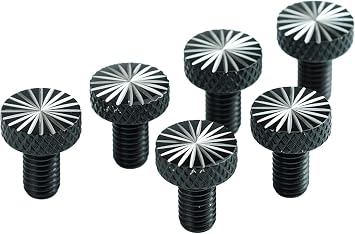 Guyker Guitar Bridge Saddle Fine Tuning Screws Set for Tremolo Bridge System Replacement Part Black FR-005, 6PCS