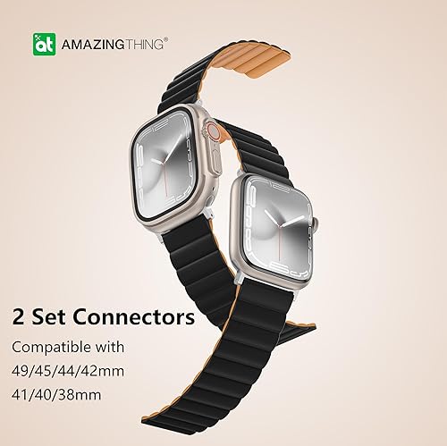 Miniatura 4 de Correa magnética de silicona para Apple Watch de 494645444241401.496 in, elegante correa de reloj inteligente para mujeres y hombres, fácil de poner