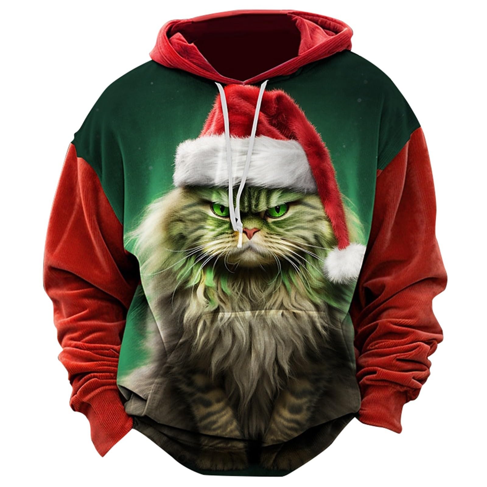 Kersttrui voor heren, Ugly Christmas sweater, Kerstmis, grappig kerstshirt, mannen, pullover kerstoutfit, familie, lange mouwen, sweatshirt, rood, XXL