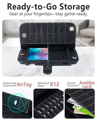 Miniatura 2 de XGUO Nintendo Switch 2 Case, Switch 2 Carrying Case, wAirTag Holder, Holds 12 Game Card Slots, Protective Hard Shell Portable Travel Carry Pouch,