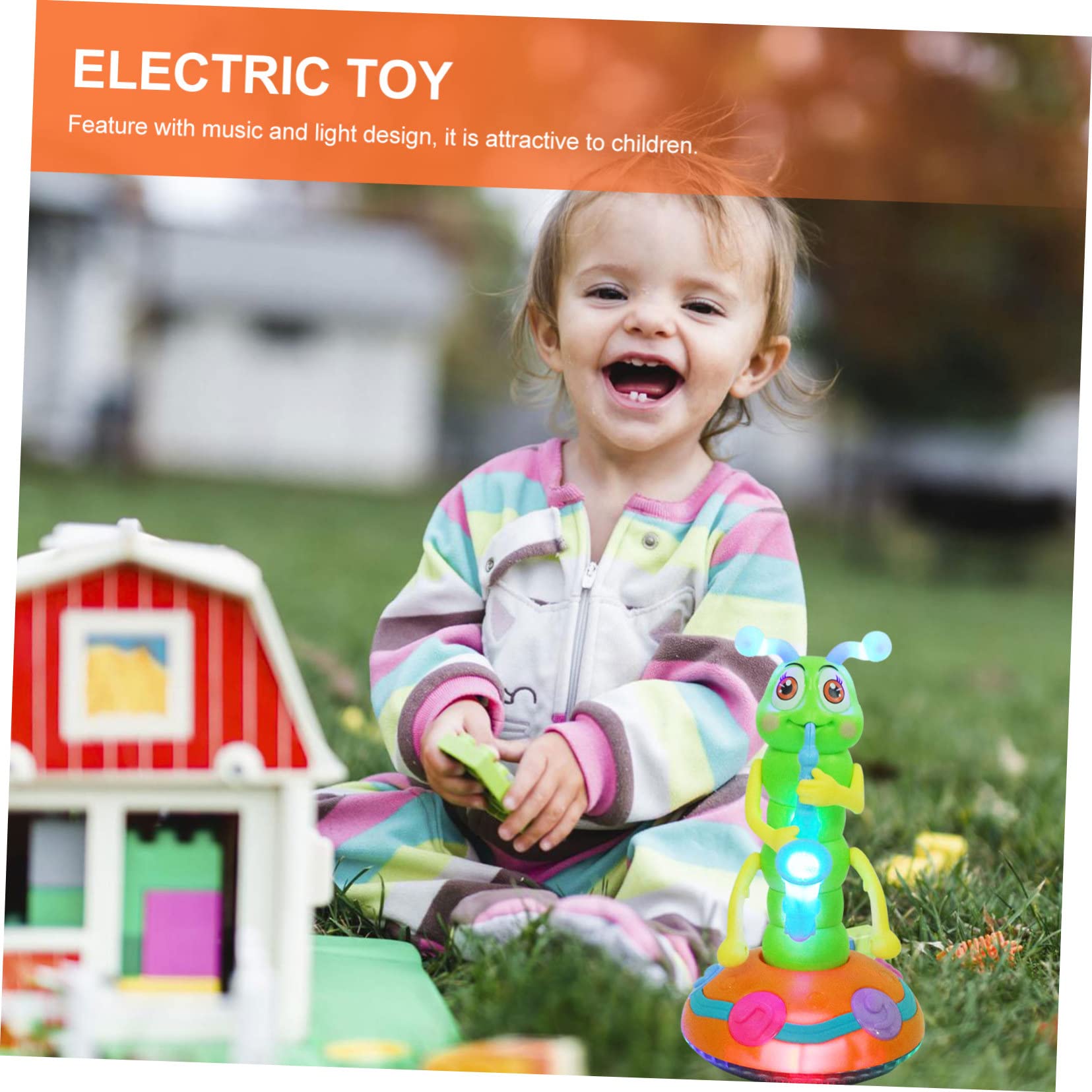 Abaodam Giocattolo Musicale Elettrico del Bruco Multifunzionale per Bambini Luci e Danza, Giocattolo Educativo in Plastica Resistente per Prima Infanzia, Divertente per Colore Casuale