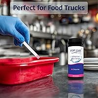 Vista 6 de 200 tiras reactivas de cloro para servicio de alimentos de 0 a 500 ppm (paquete de valor) - Tiras de prueba de desinfectante de blanqueador