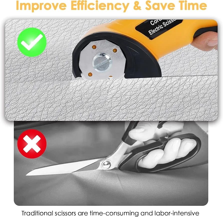 Image of Cordless Electric Scissors,4V Cardboard Cutter,Rechargeable Rotary Cutter for Cutting Cardboard,Leather,Packages,Plastic,with Safety Lock