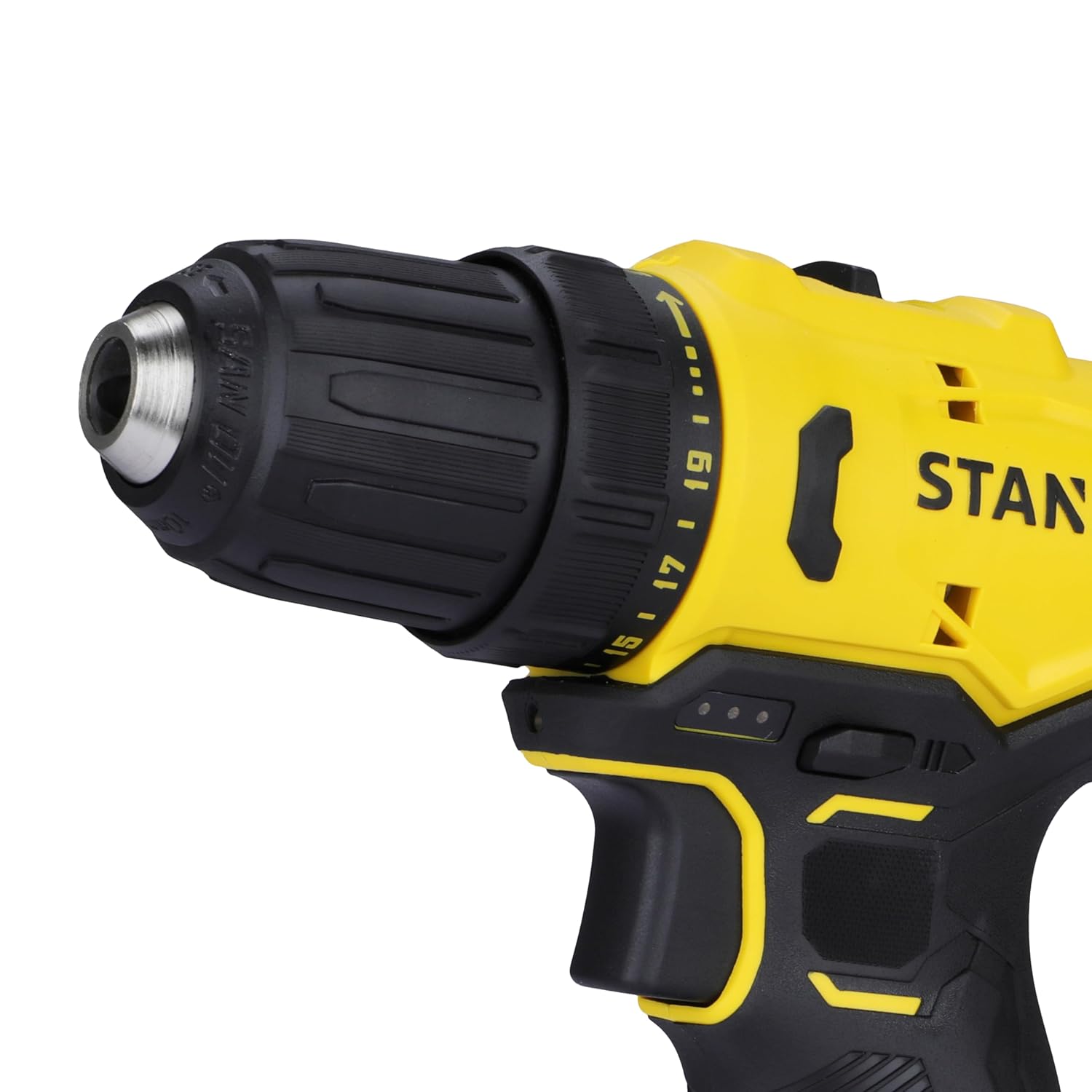 Close-up of STANLEY SCD10D2K-IN Drill Driver showing the Gear Shifter