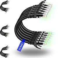 Vista 11 de Rapink Patch Cables Cat6 - Cable de conexión Ethernet Cat6 de 1 pie (paquete de 24), 10G, cable de conexión Cat 6 para panel de conexiones a