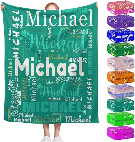 Miniatura 24 de Manta personalizada con nombre para niños, niñas, niños, adultos, hombres y mujeres, mantas personalizadas con nombre, regalos personalizados