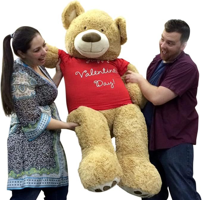 Giant Teddy Bear, “Happy Valentines Day” T-Shirt – 60 Inch