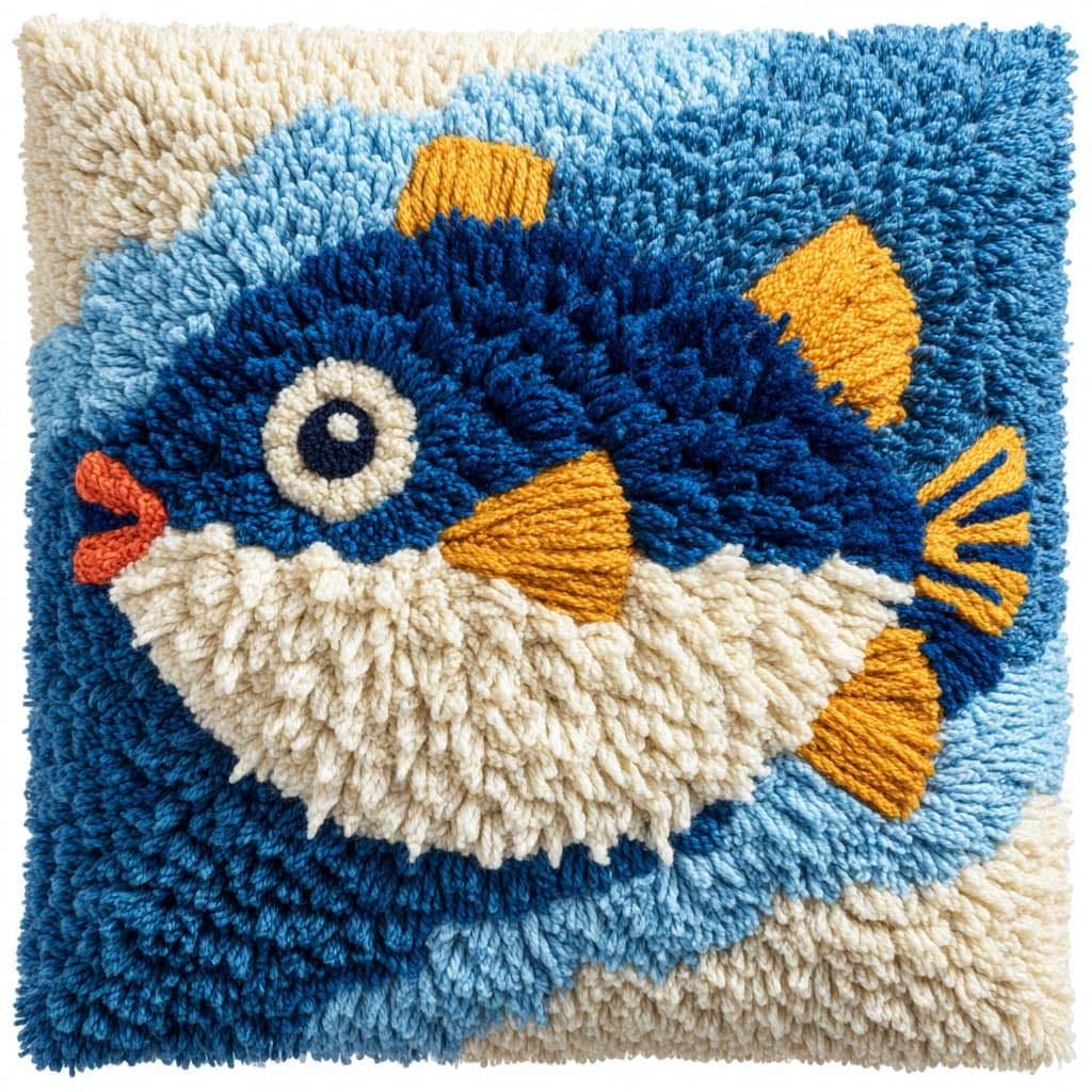 WallustrioaW Latch Hook Kits DIY Throw Pillow Cover,Animal