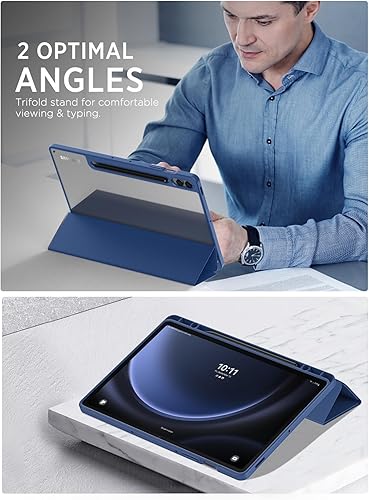 Miniatura 4 de MoKo Funda para Samsung Galaxy Tab S9 FE Plus de 12.4 pulgadas 2023 (SM-X610SM-X616), funda ligera de triple pliegue para tablet, TPU transparente +