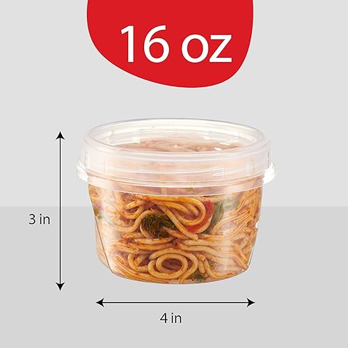 Miniatura 5 de PLASTICPRO Paquete de 12 recipientes de almacenamiento de alimentos con tapa giratoria con rosca transparente, recipientes reutilizables de