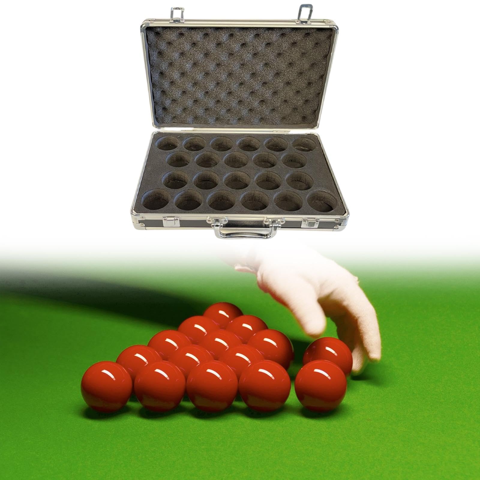 Billiard Balls Storage Box Holds 22 Balls Aluminum Alloy Snooker Equipment Portable Pool Ball Carrying Case with Handle