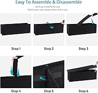 Vista 29 de ZENY Banco otomano plegable de almacenamiento de 43.3 pulgadas, reposapiés con asiento acolchado de espuma, ideal para dormitorio, entrada y sala