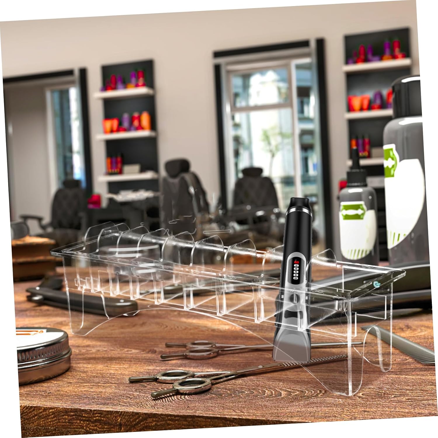 Clipper Comb Storage Box Rectangular Organizer for Hair Clipper Combs Design for Various Material Convenient Display for Salon Home Use