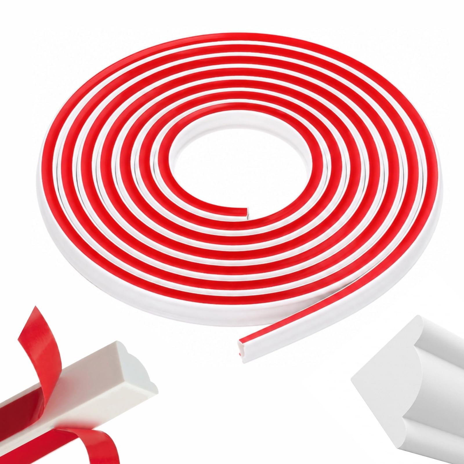 WENXINWIN 6M Self Adhesive Panelling, Flexible Moulding Trim for Mirror Frame, Wall, Ceiling, Cabinet, Worktop, Bath & Tile Edging, Suitable for Laminate Flooring (Width:12mm)