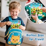 49PCS Tuiles magnétiques Jouets de voyage pour les enfants Ages 4-8, Blocs de construction magnétique Ensemble d'aventure avec boîte de rangement en fer portable & Jouez à la base, STEM Activités d'apprentissage pour les tout-petits 3-5