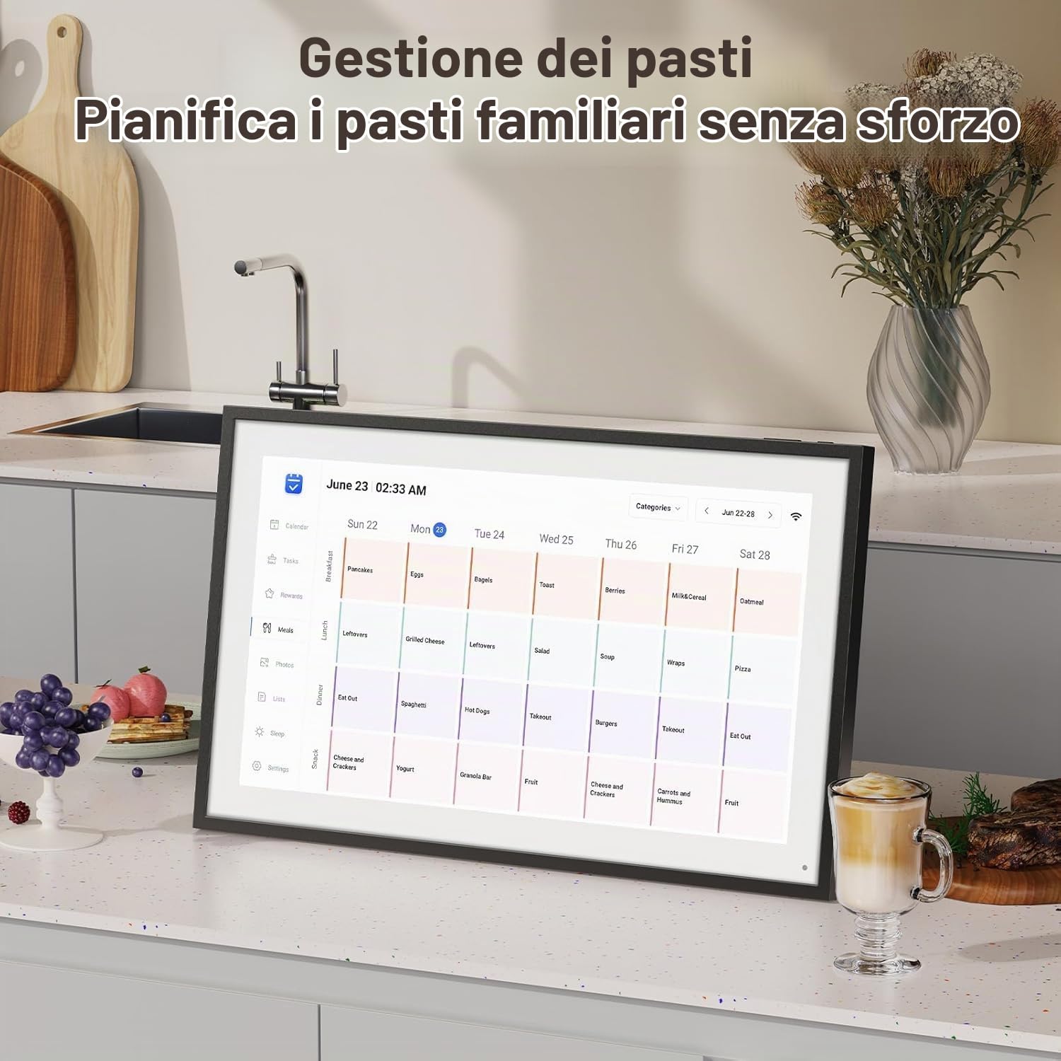 Calendario Digitale Intelligente 10,1 Pollici, Pianificatore di Famiglia Touchscreen HD, Calendario Elettronico Interattivo Domestico