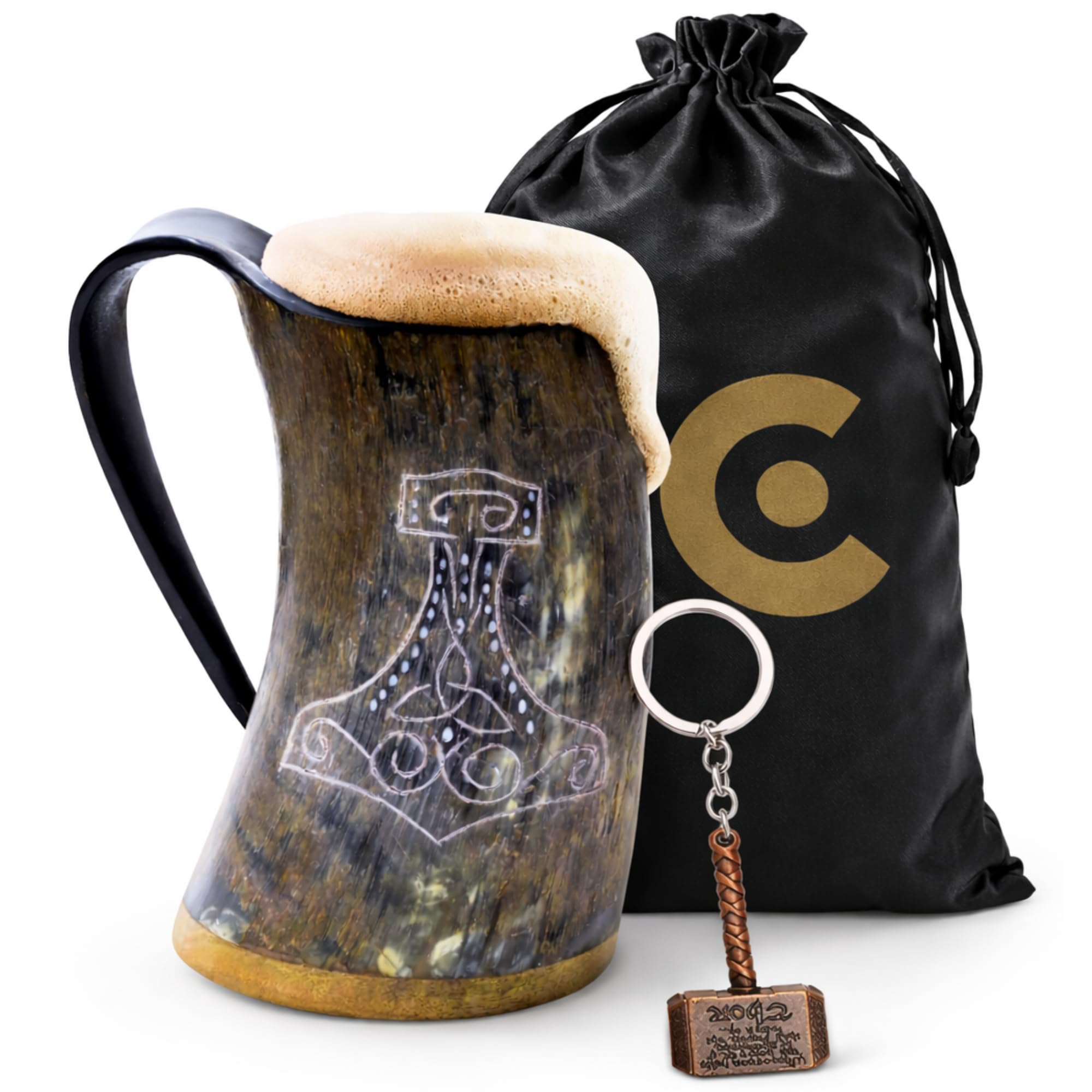 Tasse viking en corne pour bière et hydromel décoration de table