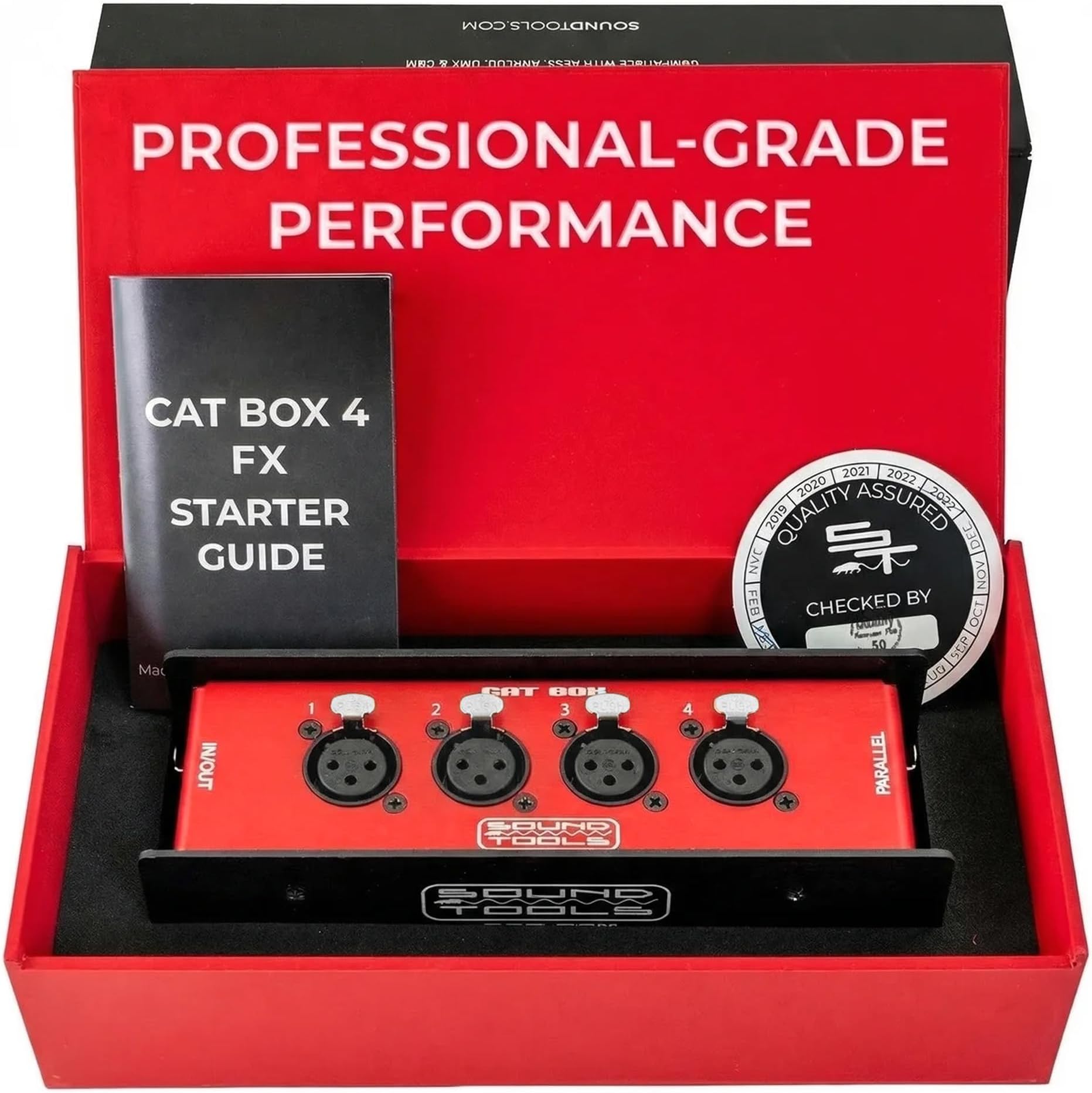CAT Box FX - Female XLR Stage Box with Analog Audio Overshielded CAT Cable Transmits 4 Channels of Audio, DMX, Clear-Com, and AES