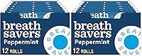 Vista 1 de BREATH SAVERS Rollos de mentas con sabor a menta, sin azúcar, 0.75 onzas (12 unidades) (paquete de 2)