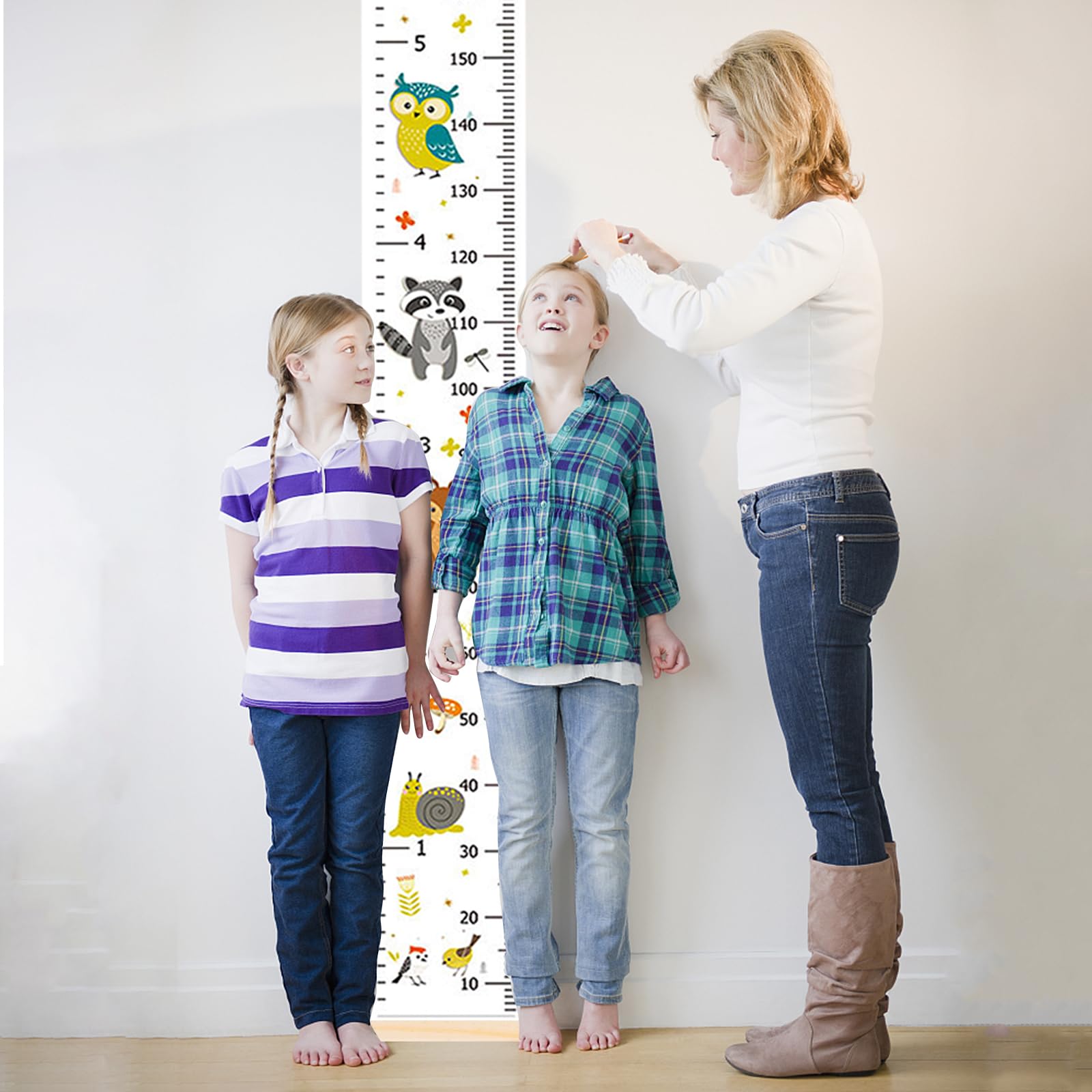 Toise Murale Enfant Animaux Mignons – Tableau De Croissance Bébé Garçon Fille, Règle De Hauteur 200 Cm à Suspendre, Décoration Chambre Enfant Portable Et Effaçable